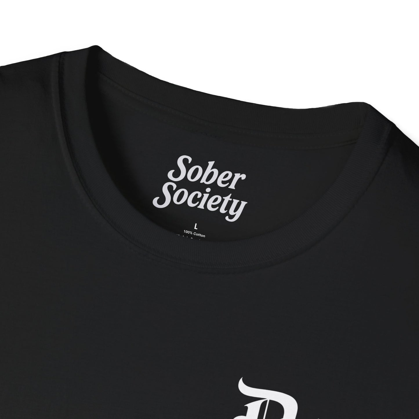 Day One T-Shirt – Gothic Chest Print, Minimal Black Tee for Everyday Wear