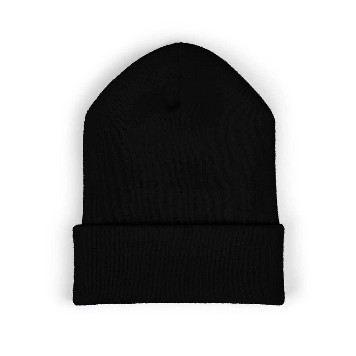 Sober Society Embroidered Cuffed Beanie — Yellow Recovery Knit Hat